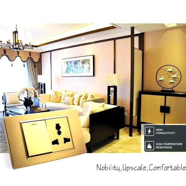 Ko'p fraktsiyali yoritish elektr devor kaliti va rozetkali katta panel